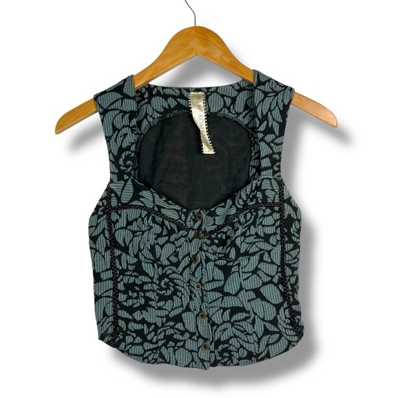 Free People New Romantics Corset Jacquard Top XS Sweetheart Neckline Whimsygoth - Picture 3 of 7